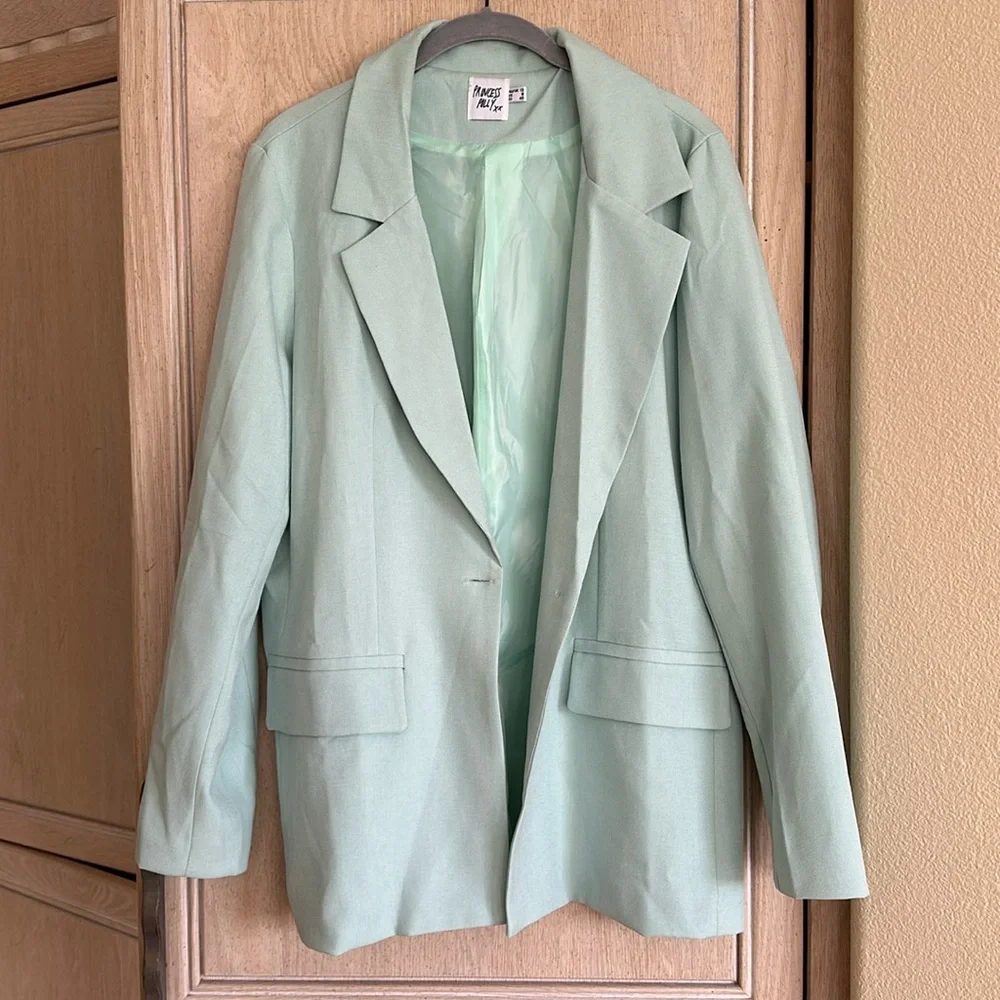 Princess Polly Seafoam / Blue Blazer - Picture 2 of 9